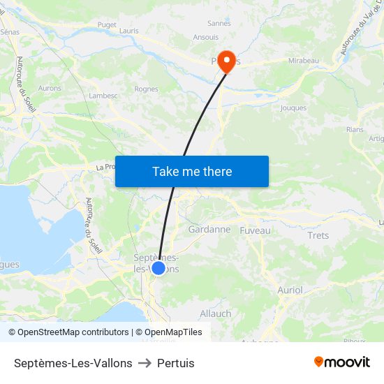 Septèmes-Les-Vallons to Pertuis map