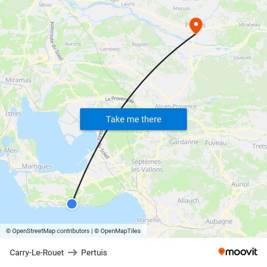 Carry-Le-Rouet to Pertuis map