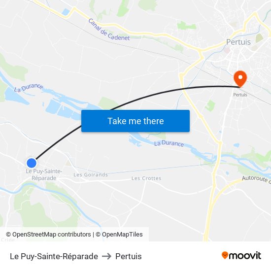 Le Puy-Sainte-Réparade to Pertuis map