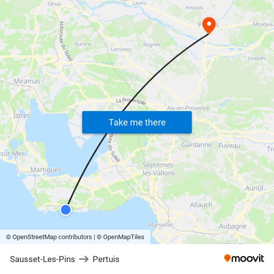 Sausset-Les-Pins to Pertuis map