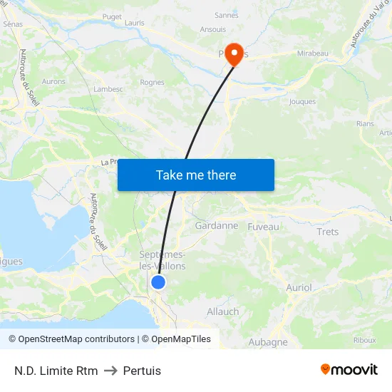 N.D. Limite Rtm to Pertuis map