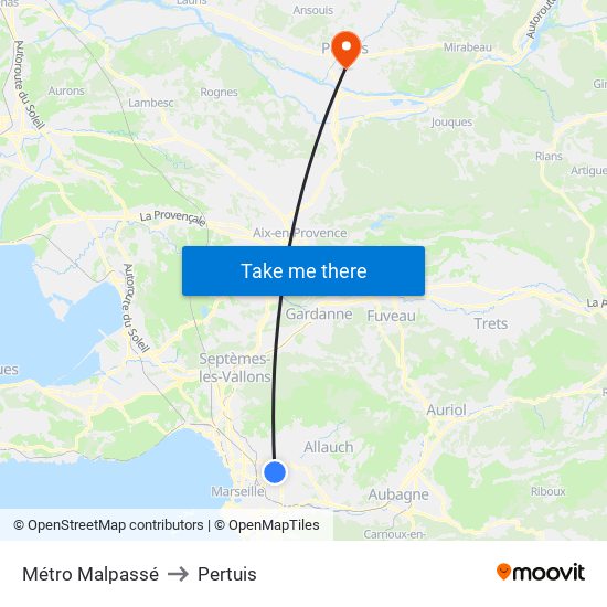 Métro Malpassé to Pertuis map
