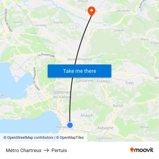Métro Chartreux to Pertuis map
