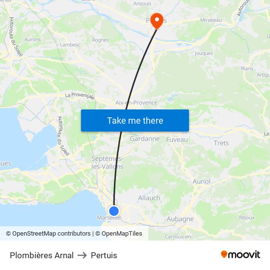 Plombières Arnal to Pertuis map