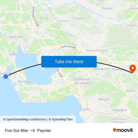 Fos-Sur-Mer to Peynier map