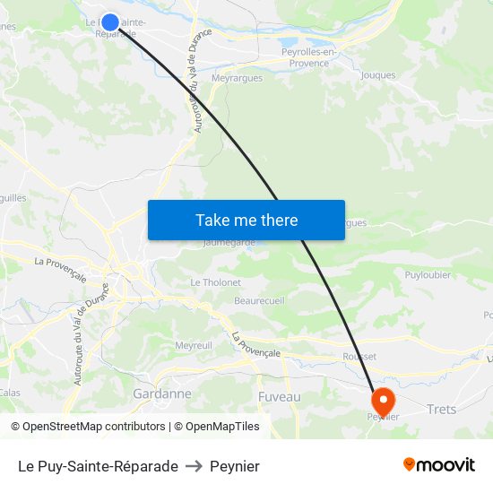 Le Puy-Sainte-Réparade to Peynier map