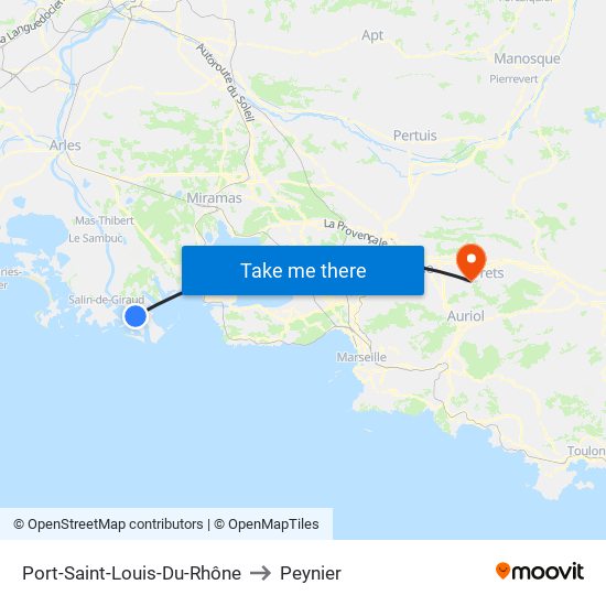 Port-Saint-Louis-Du-Rhône to Peynier map