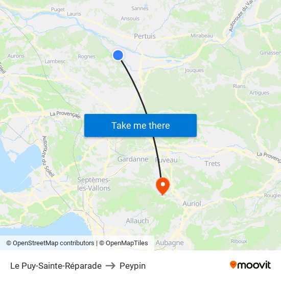 Le Puy-Sainte-Réparade to Peypin map