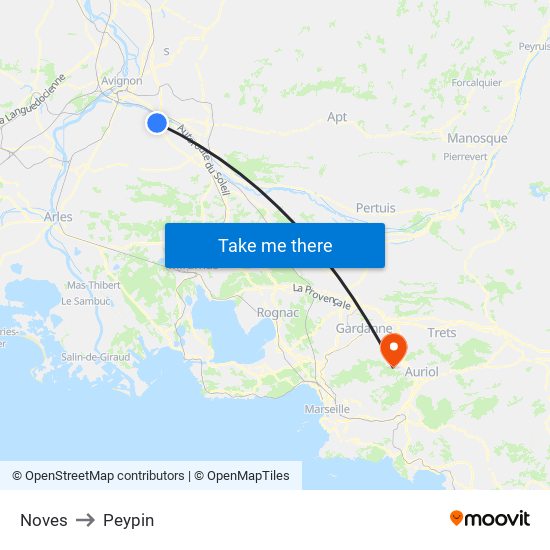 Noves to Peypin map