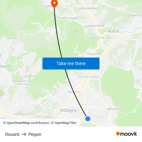 Douard to Peypin map