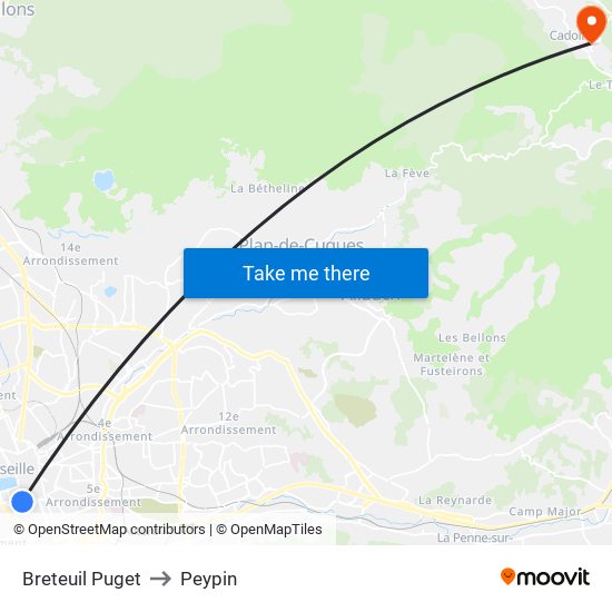 Breteuil Puget to Peypin map