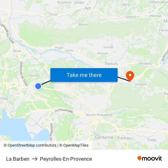 La Barben to Peyrolles-En-Provence map