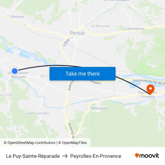 Le Puy-Sainte-Réparade to Peyrolles-En-Provence map
