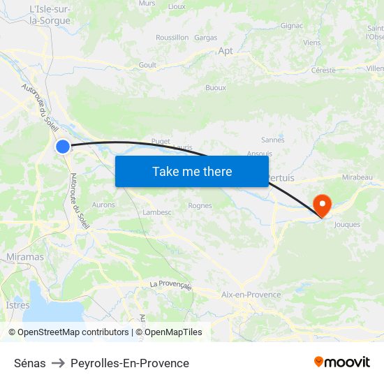 Sénas to Peyrolles-En-Provence map