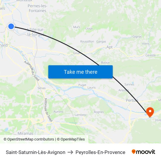 Saint-Saturnin-Lès-Avignon to Peyrolles-En-Provence map