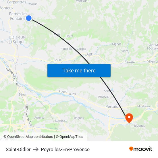 Saint-Didier to Peyrolles-En-Provence map