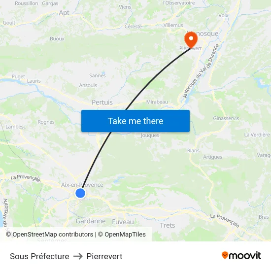 Sous Préfecture to Pierrevert map