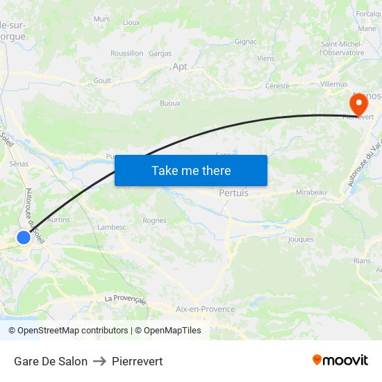 Gare De Salon to Pierrevert map