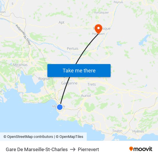 Gare De Marseille-St-Charles to Pierrevert map