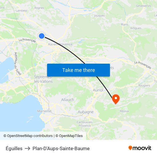 Éguilles to Plan-D'Aups-Sainte-Baume map