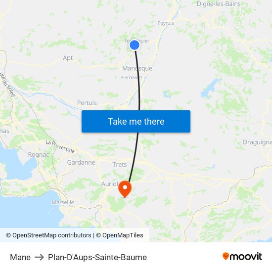 Mane to Plan-D'Aups-Sainte-Baume map