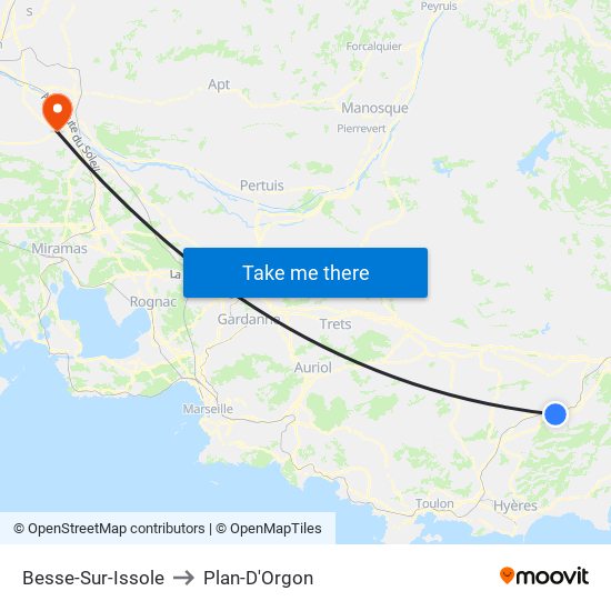 Besse-Sur-Issole to Plan-D'Orgon map