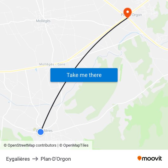 Eygalières to Plan-D'Orgon map