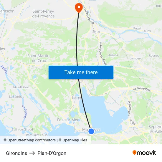 Girondins to Plan-D'Orgon map