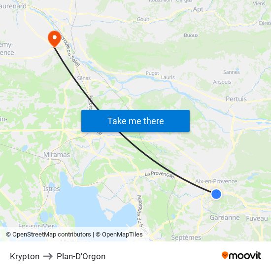 Krypton to Plan-D'Orgon map