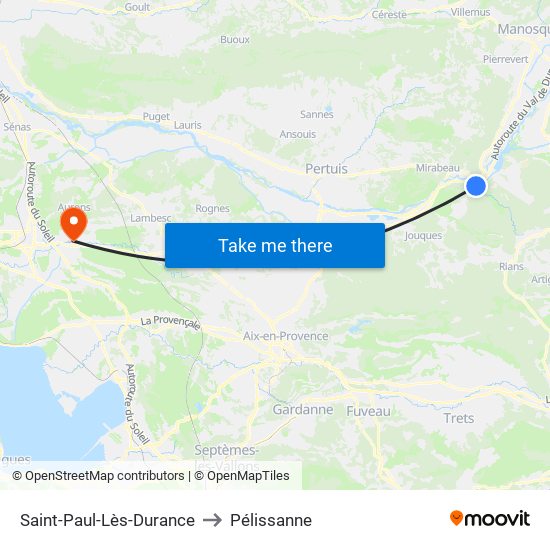 Saint-Paul-Lès-Durance to Pélissanne map