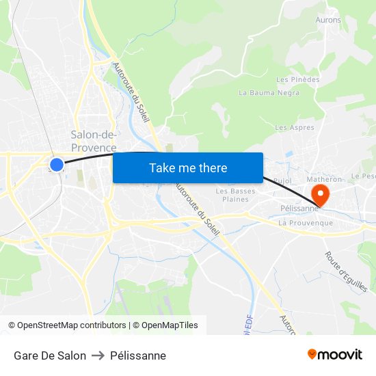 Gare De Salon to Pélissanne map