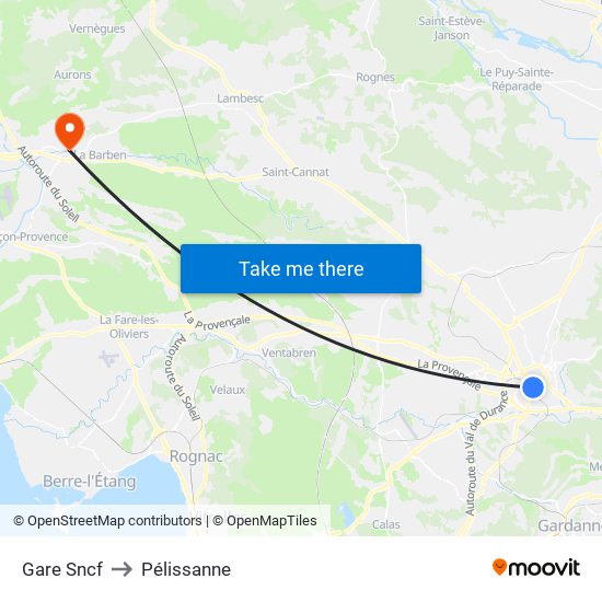 Gare Sncf to Pélissanne map
