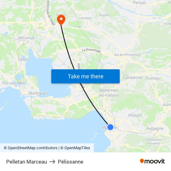 Pelletan Marceau to Pélissanne map