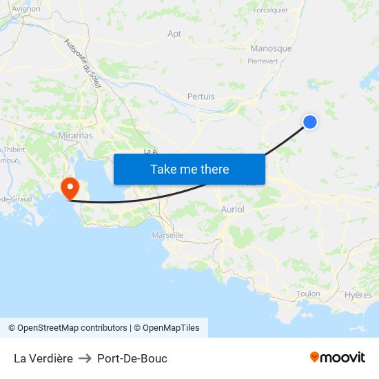 La Verdière to Port-De-Bouc map