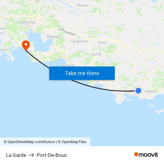 La Garde to Port-De-Bouc map