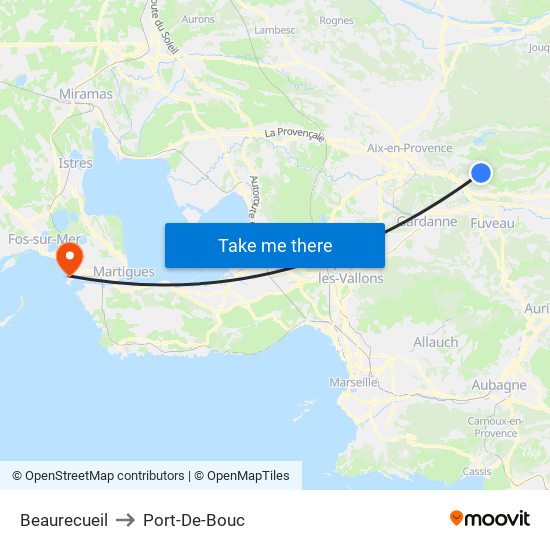 Beaurecueil to Port-De-Bouc map