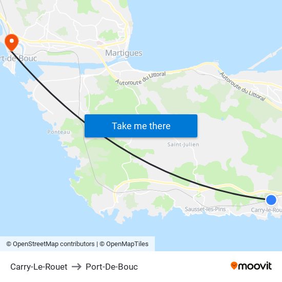 Carry-Le-Rouet to Port-De-Bouc map