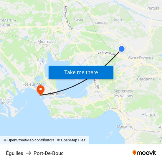 Éguilles to Port-De-Bouc map