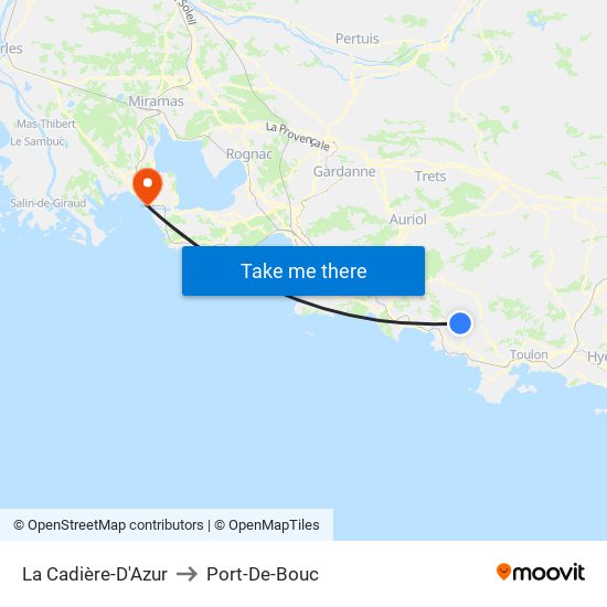 La Cadière-D'Azur to Port-De-Bouc map