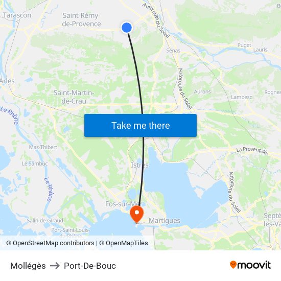 Mollégès to Port-De-Bouc map
