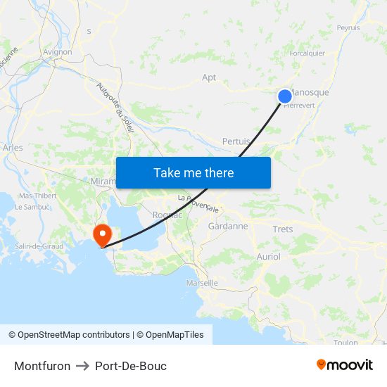 Montfuron to Port-De-Bouc map