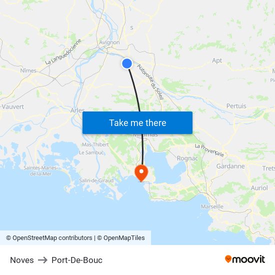 Noves to Port-De-Bouc map