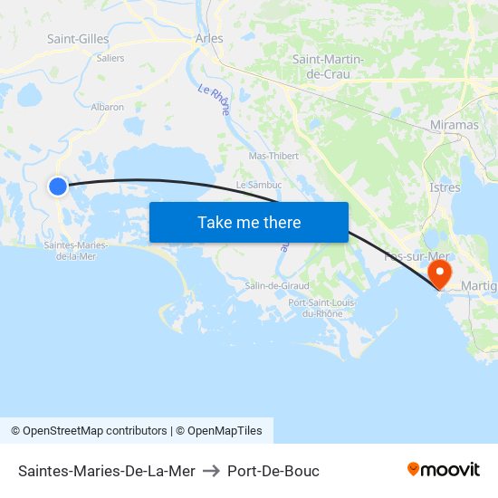 Saintes-Maries-De-La-Mer to Port-De-Bouc map