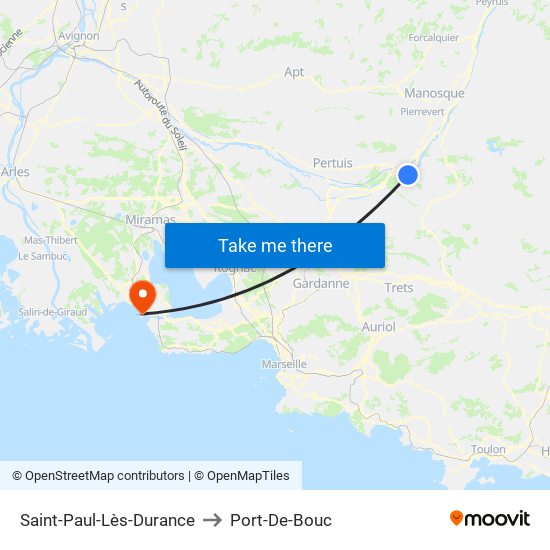 Saint-Paul-Lès-Durance to Port-De-Bouc map