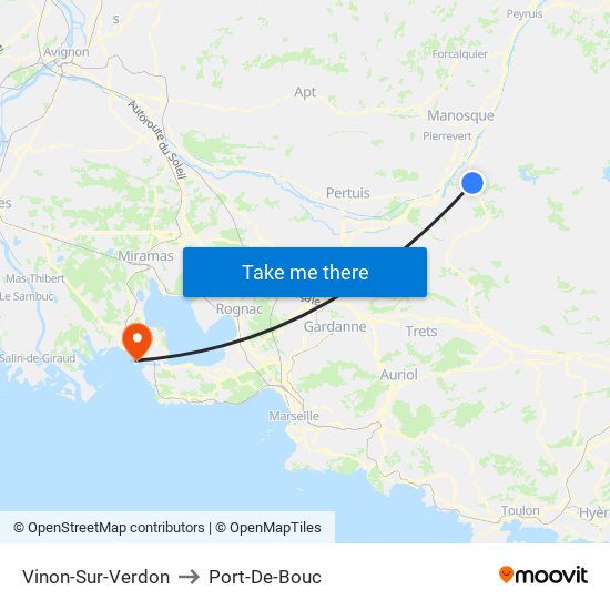 Vinon-Sur-Verdon to Port-De-Bouc map