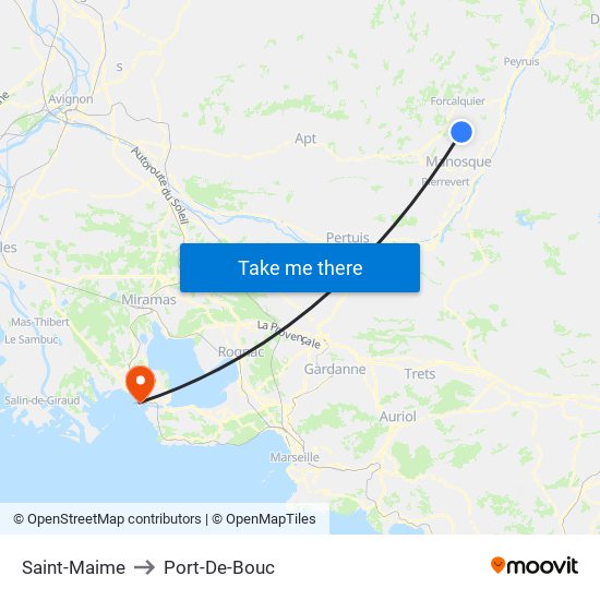 Saint-Maime to Port-De-Bouc map