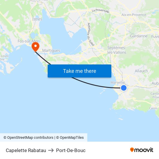 Capelette Rabatau to Port-De-Bouc map