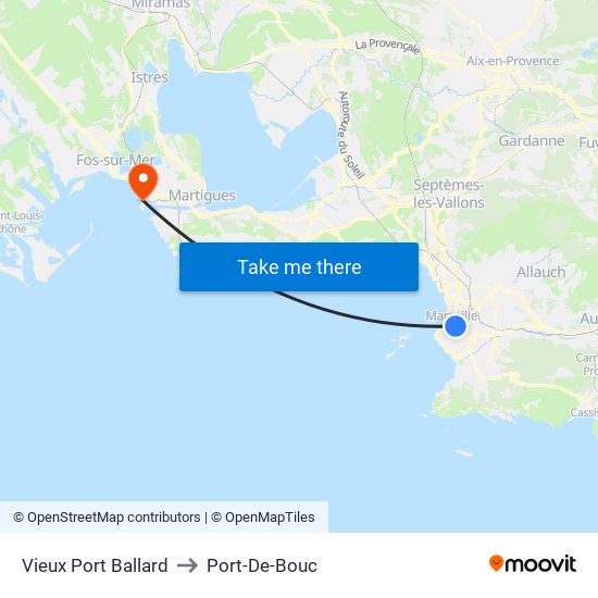 Vieux Port Ballard to Port-De-Bouc map