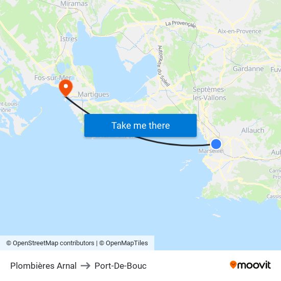 Plombières Arnal to Port-De-Bouc map