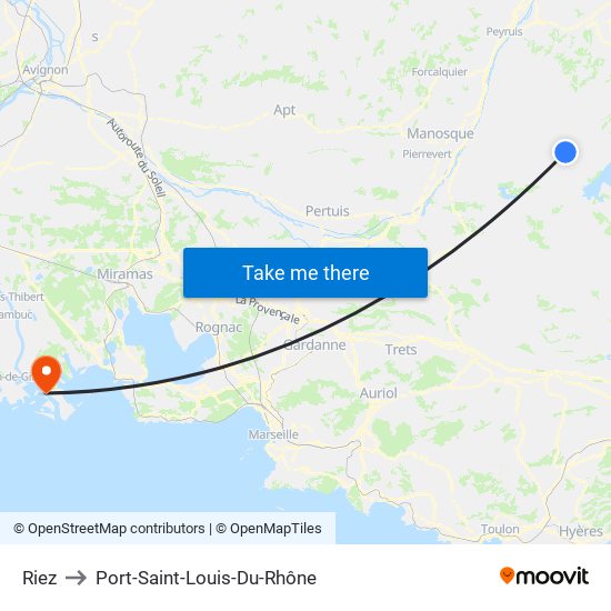 Riez to Port-Saint-Louis-Du-Rhône map